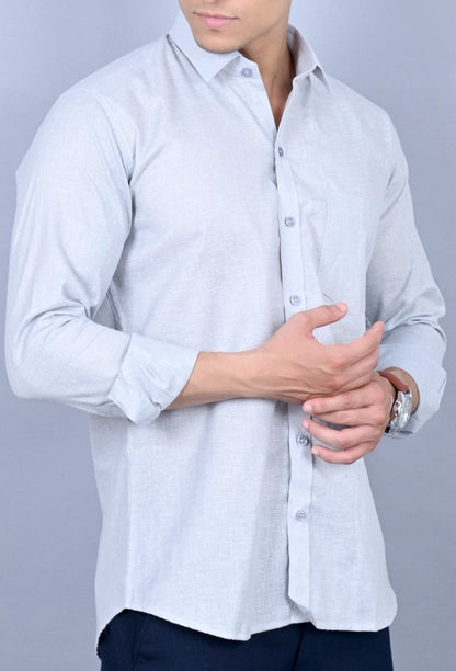 Men's || Stretchable Casual Shirt - Light Ice   || SCS0023