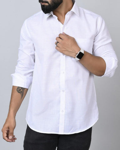 Z Men's Casual Shirt Slim Fit - White || SCS0020 |