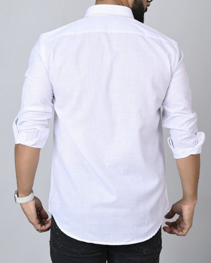 Men's Casual Shirt - White || SCS0020