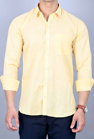 X Men's Casual Shirt Slim Fit - Yellow || SCS0032 |