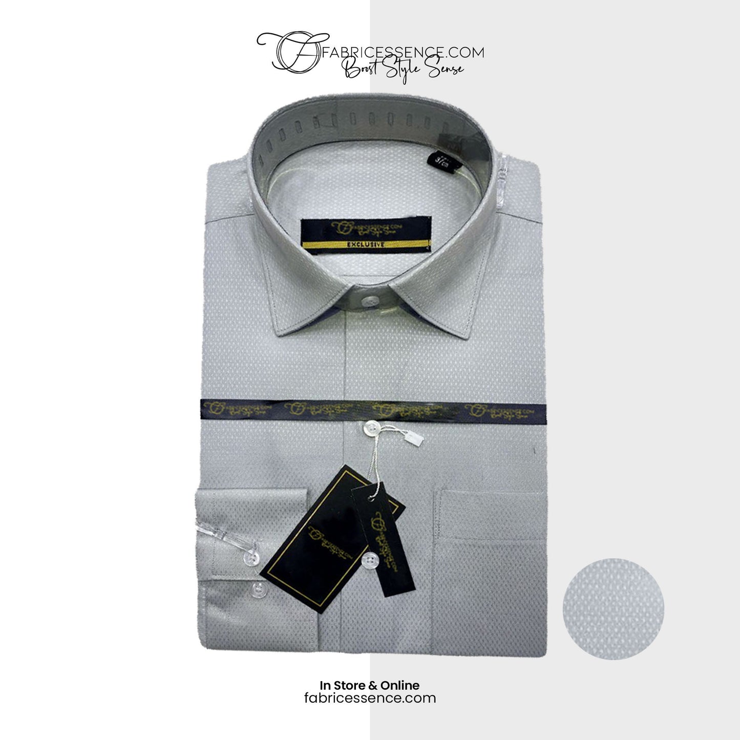 Self DOT Design Dobby Formal Shirt - Grey || DFE2407