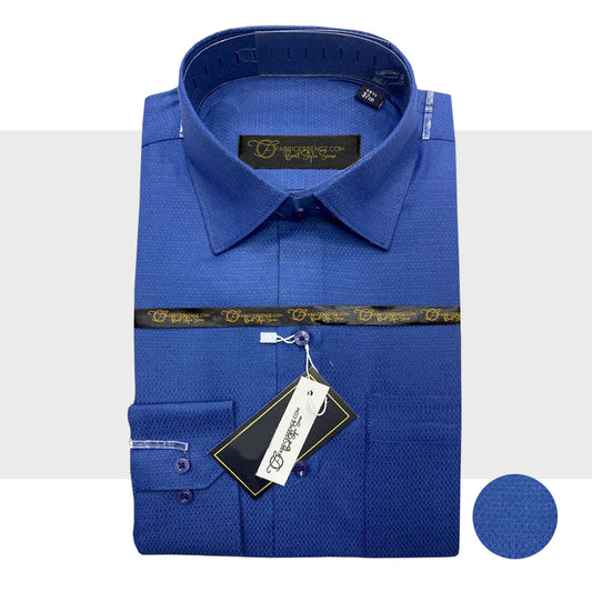 Self DIAMOND Design Dobby Formal Shirt - Royal Blue  || DFE2410