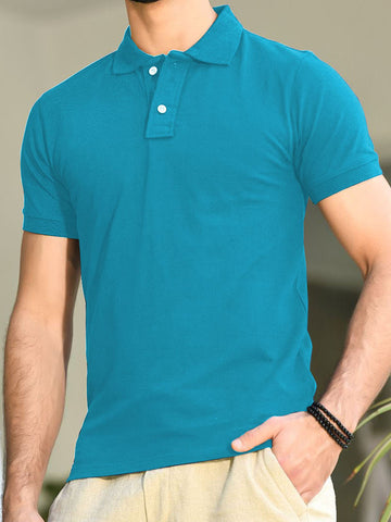 Polo T-Shirt Basic - Greenish Blue - POLO-020