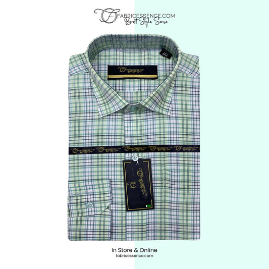 A Men's Check Formal Shirt - CFS-0042