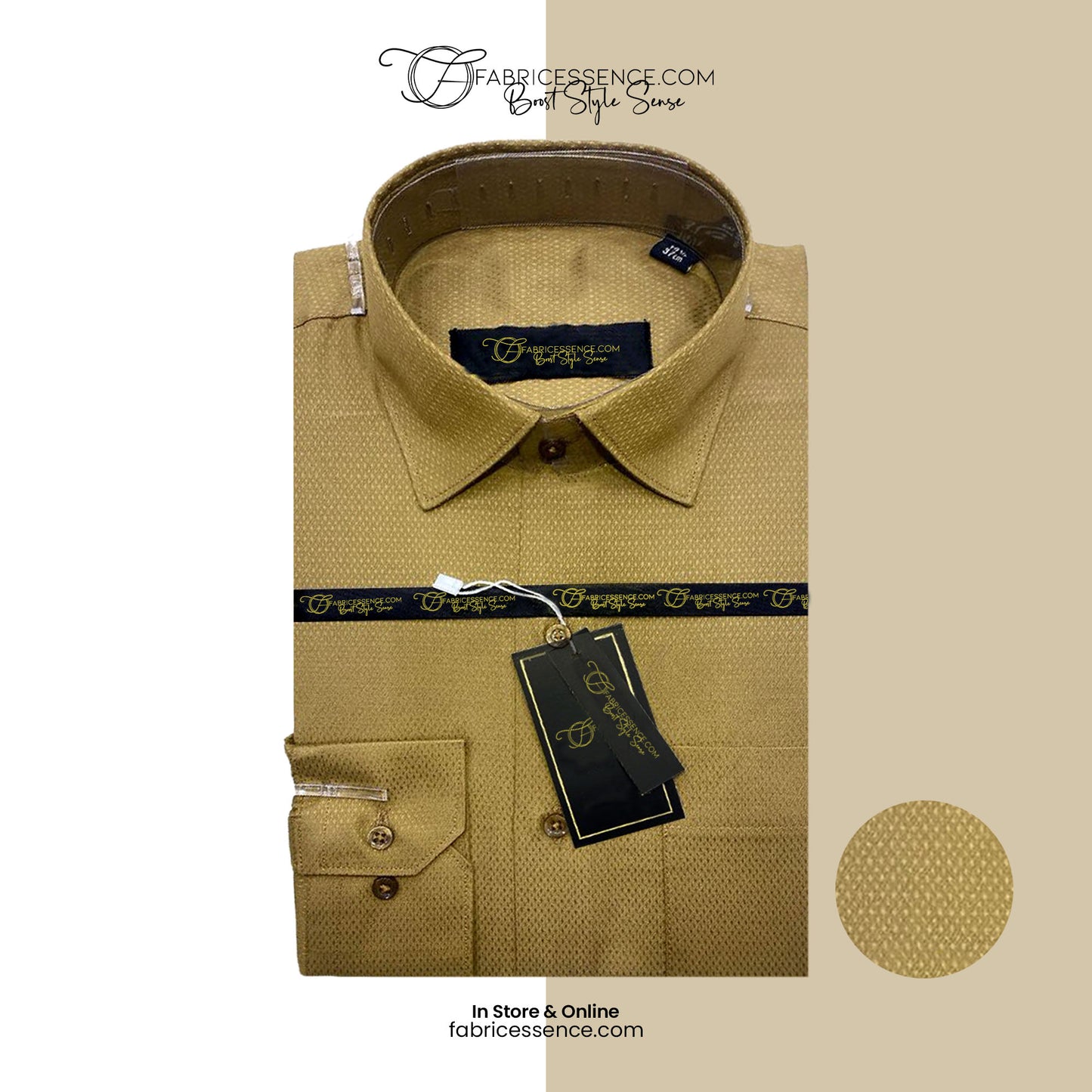 Self DOT Design Dobby Formal Shirt - Brown || DFE2408