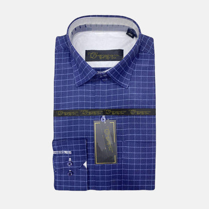 Men's Check Formal Shirt - CSM-2408 | Size 17 to 17.5, Full Sleeves, Soft Cotton Fabric