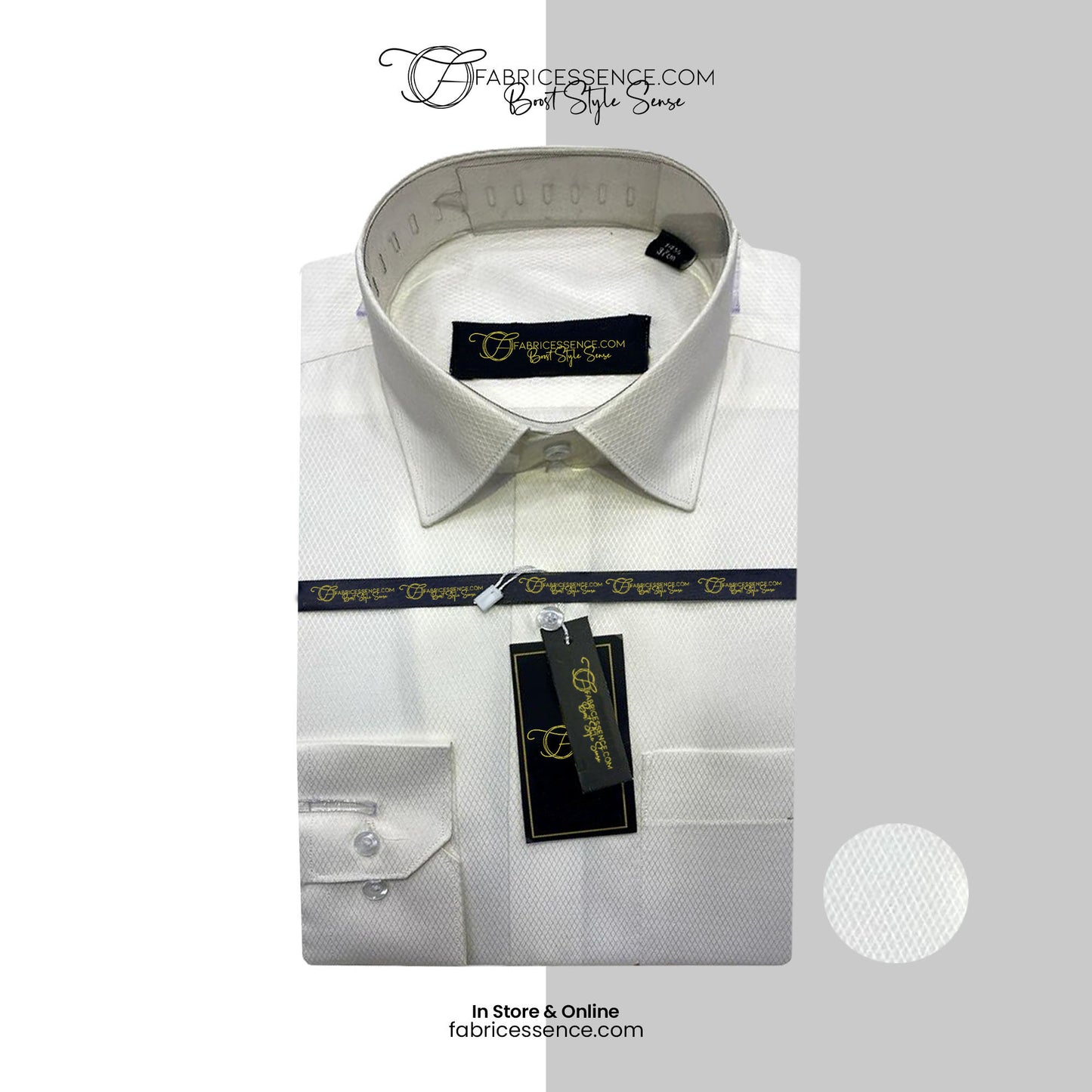 Self DIAMOND Design Dobby Formal Shirt - Off White  || DFE2409