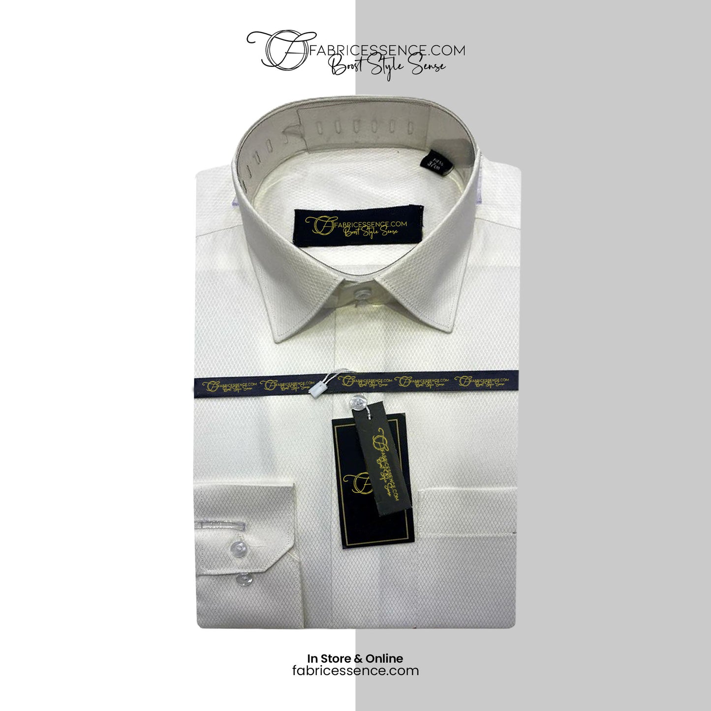 Self DIAMOND Design Dobby Formal Shirt - Off White  || DFE2409