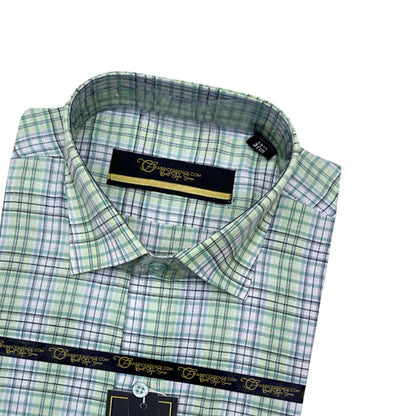 A Men's Check Formal Shirt - CFS-0042