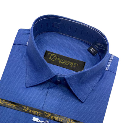 Self DIAMOND Design Dobby Formal Shirt - Royal Blue  || DFE2410