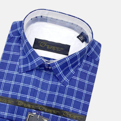 Elegant Men's Check Formal Shirt - CSM-2411 | Size 17 to 17.5, Full Sleeves, Premium Cotton Quality