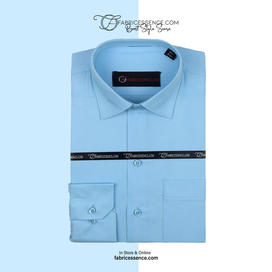 Plain Men's Aqua Formal Shirt - FE1199CC | Regular Fit | Full Sleeves | Cotton | Perfect for Business & Formal Events