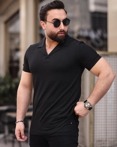 Polo Exclusive V Neck T-Shirt  - Black (POLO-103)
