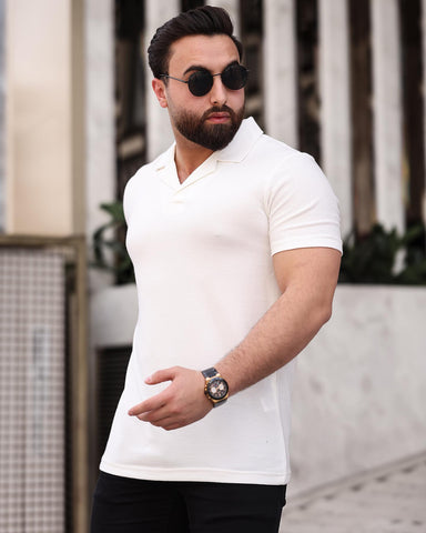 Polo Exclusive V Neck T-Shirt - White (POLO-101)