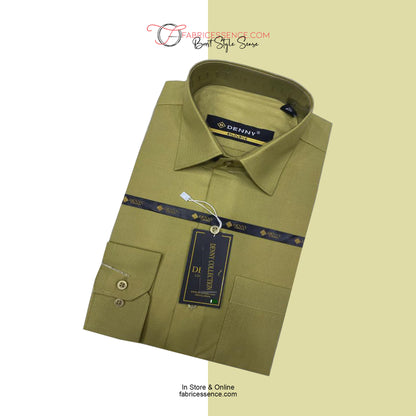 Men's || Olive  || Plain Formal Shirt - FE1199OC