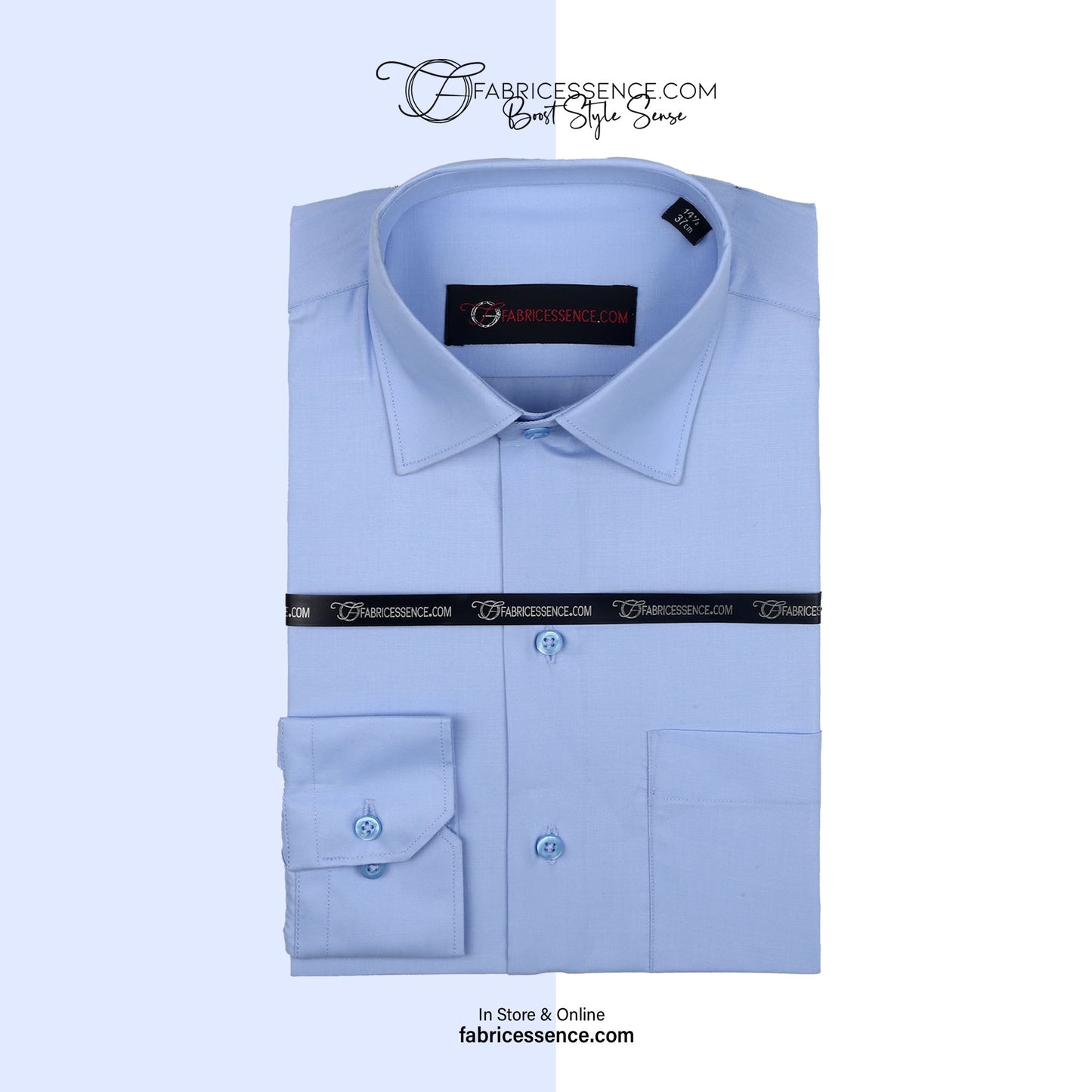 Chemise habillée unie pour homme || Bleu ciel || - FE1199CC