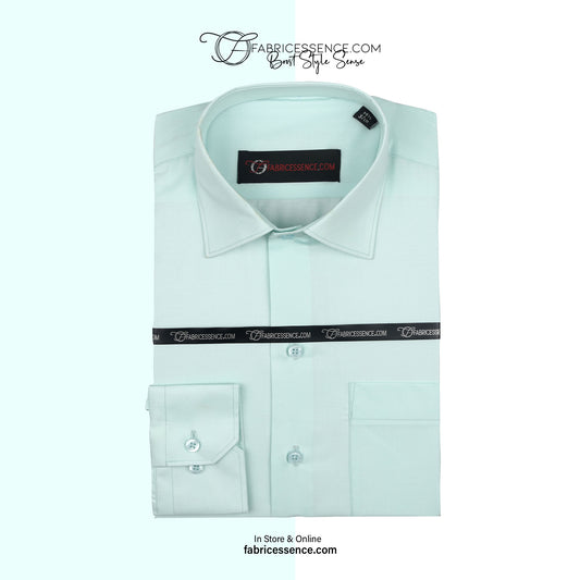 Plain Men's Light Green Formal Shirt - FE1199CC | Regular Fit | Full Sleeves | Cotton Fabric | Ideal for Business & Formal Events