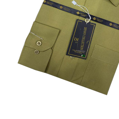 Men's || Olive  || Plain Formal Shirt - FE1199OC