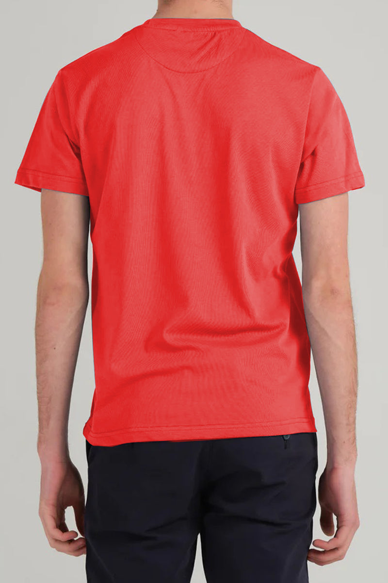 T-Shirt  Basic Red Plain Half Sleeves Men’s Round Neck (RNTS-101)