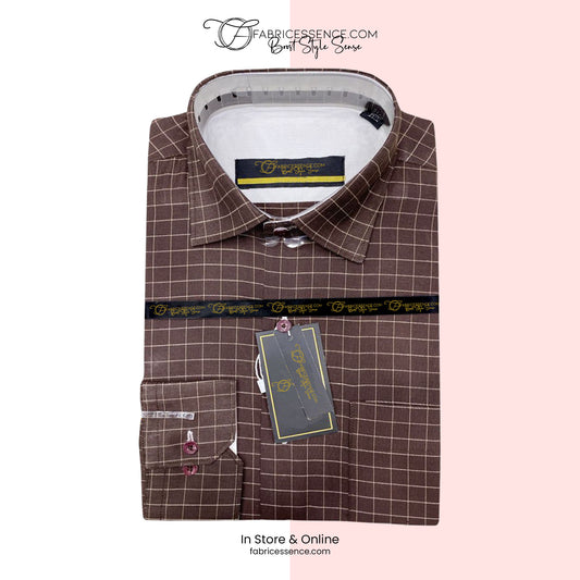 A Men's Check Formal Shirt - CFS-0049