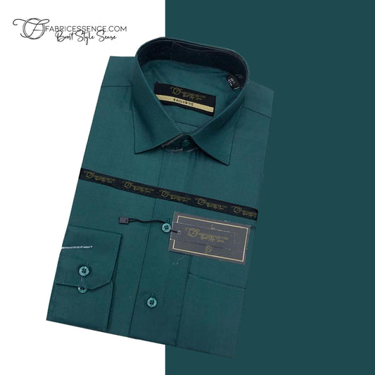 Men's || Imported Shirt Deep Sea Green || Plain Formal Shirt - FE1199SG