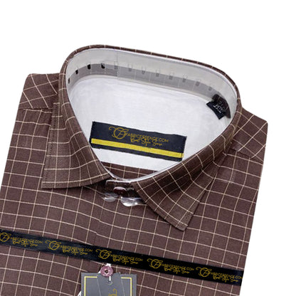 A Men's Check Formal Shirt - CFS-0049