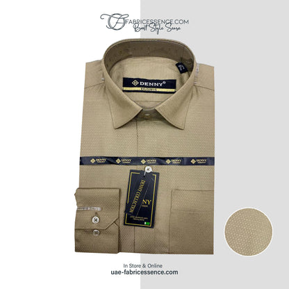 Self DOT Design Dobby Formal Shirt - Beige || DFE0005