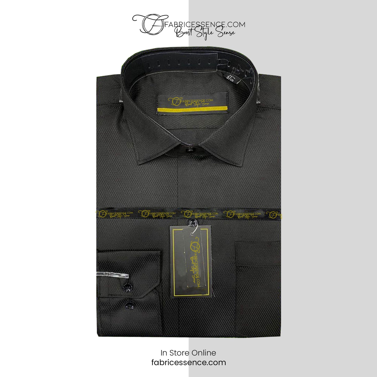 Self DIAMOND Design Dobby Formal Shirt - Black Color  || MFE0024