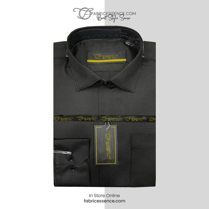 Self DIAMOND Design Dobby Formal Shirt - Black Color  || MFE0024