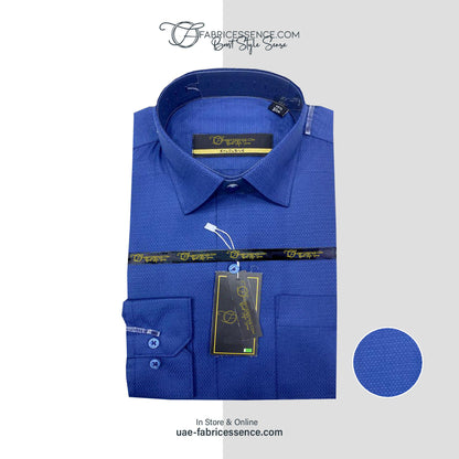 Self DOT Design Dobby Formal Shirt - Royal Blue   ||  DFE0004