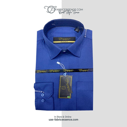 Self DOT Design Dobby Formal Shirt - Royal Blue   ||  DFE0004