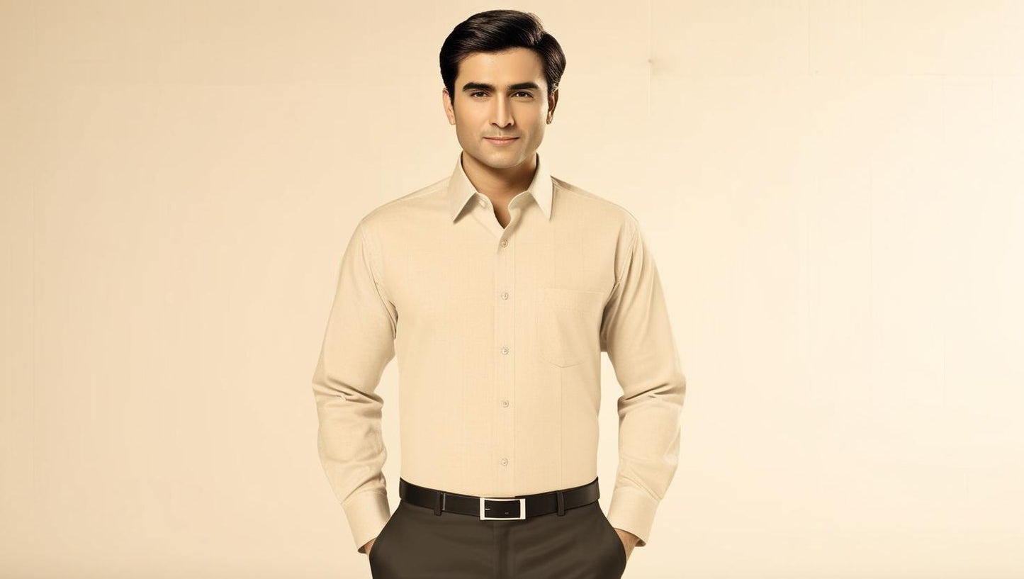 Men's Plain Formal Shirt - |Skin Color | FE1199SC