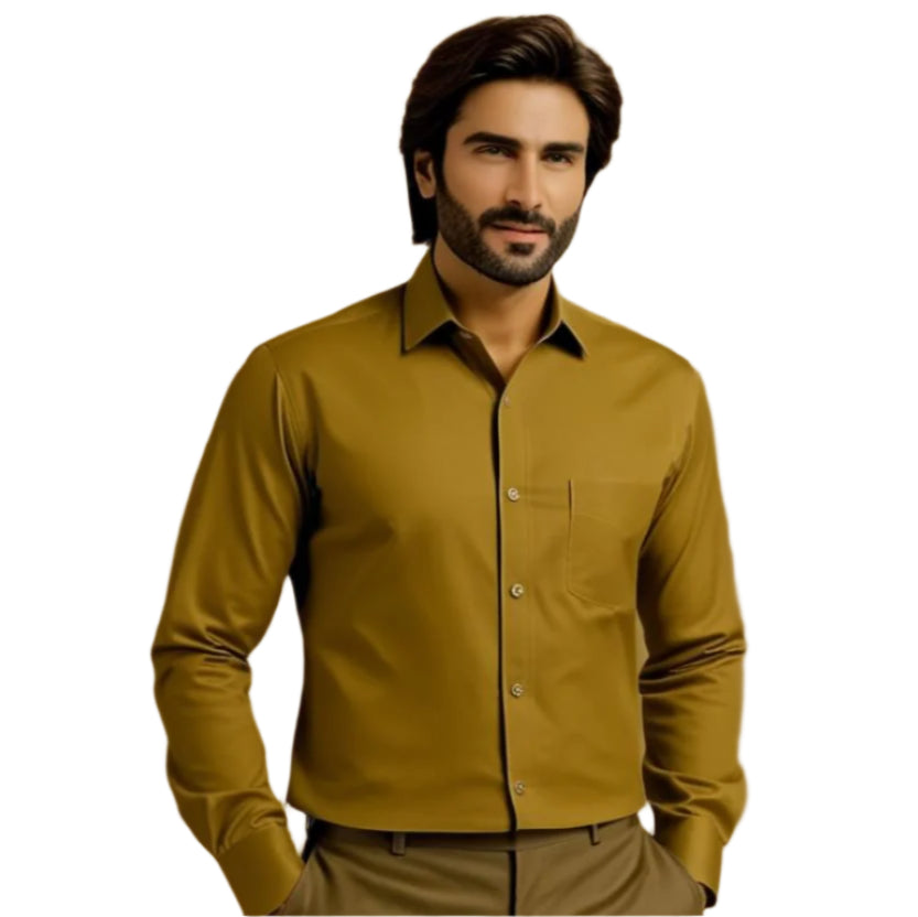 Men's Plain Formal Shirt - | Brown | FE1199BC