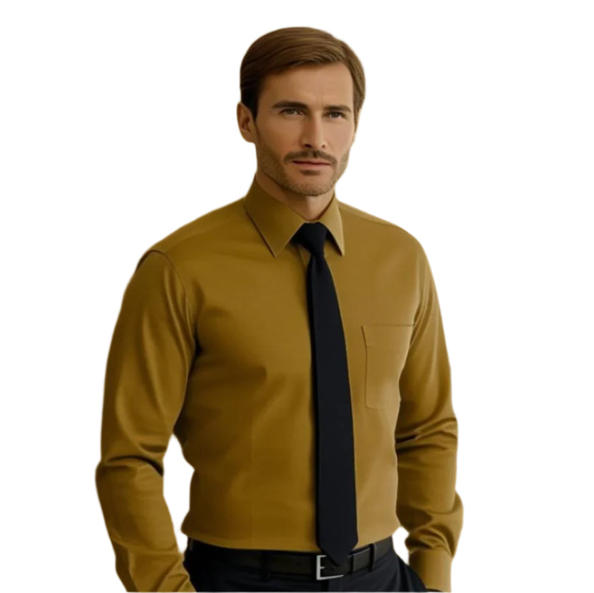 Men's Plain Formal Shirt - | Brown | FE1199BC