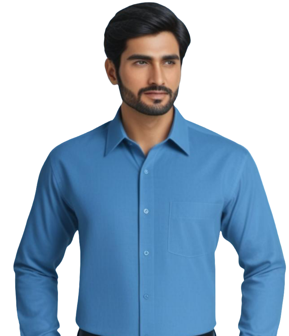 Men's Plain Formal Shirt - | Grayish Blue | FE1199DSB |