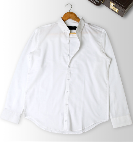 Slim Fit - Chambray Trendy Casual Shirt || Off White |