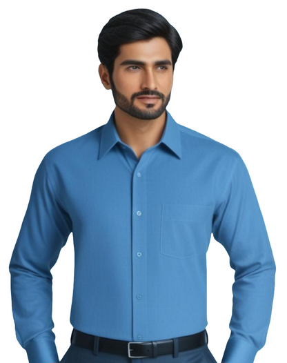 Men's Plain Formal Shirt - | Grayish Blue | FE1199DSB |