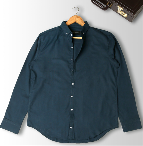 Slim Fit - Chambray Trendy Casual Shirt || Steel Blue |