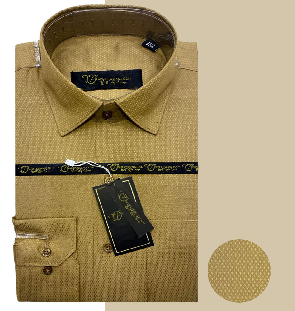 Self Dot Design Dobby Formal Shirt - Brown | DFE2408 |