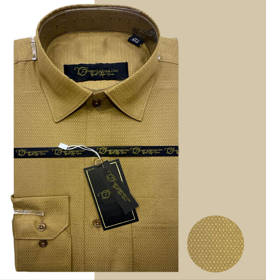 Self Dot Design Dobby Formal Shirt - Brown | DFE2408 |