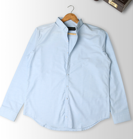 Slim Fit - Chambray Trendy Casual Shirt || Light Blue |