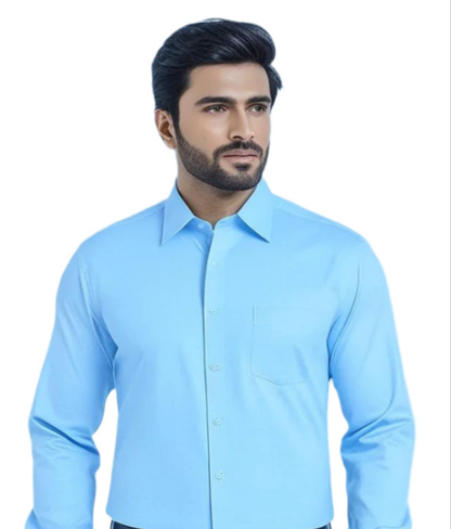 Men's Plain Formal Shirt - | Aqua Color | FE1199CC