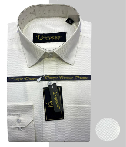 Self Diamond Design Dobby Formal Shirt - Off White | DFE2409 |