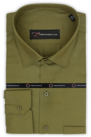 Men's Plain Formal Shirt - | Olive Green | FE1199OW