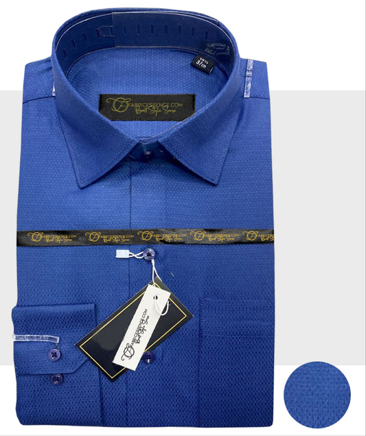 Self Diamond Design Dobby Formal Shirt - Royal Blue | DFE2410 |