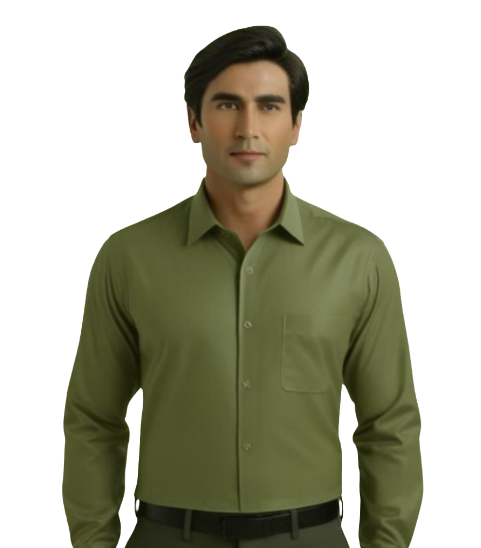 Men's Plain Formal Shirt - | Medium Green | FE1199MG