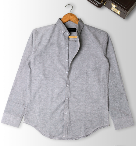 Slim Fit - Chambray Trendy Casual Shirt || Grey |