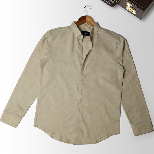 Slim Fit - Chambray Trendy Casual Shirt  || Beige |
