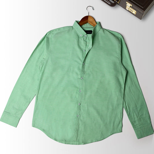 Slim Fit - Chambray Trendy Casual Shirt || Classy Light Green |