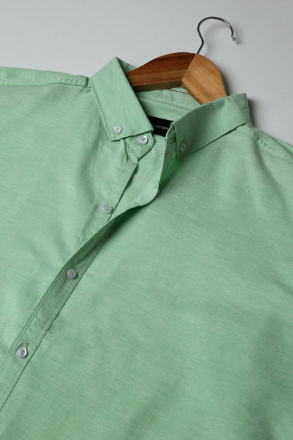 Slim Fit - Chambray Trendy Casual Shirt || Classy Light Green |
